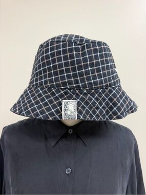 Disney Black Plaid MadHatter Bucket Hat with Logo Patch